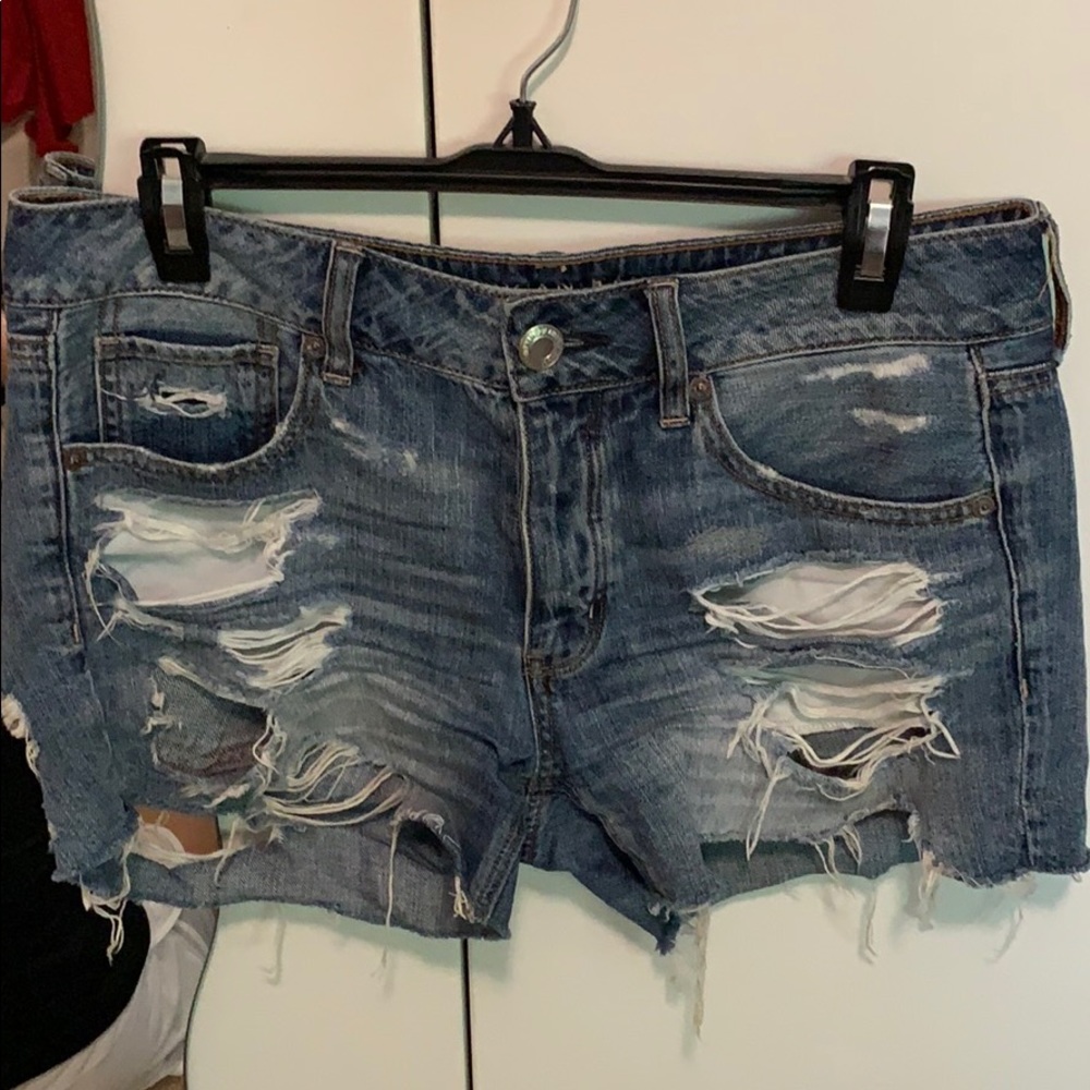 American Eagle Tom Girl Distressed Shorts